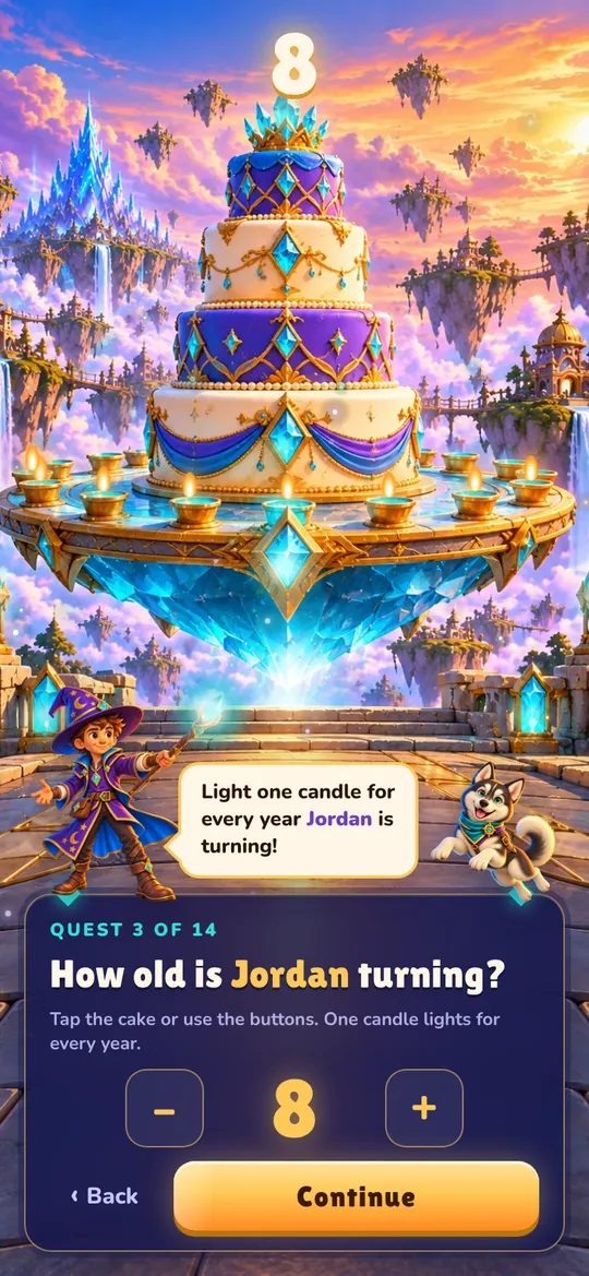Booking step 2: Light the candles